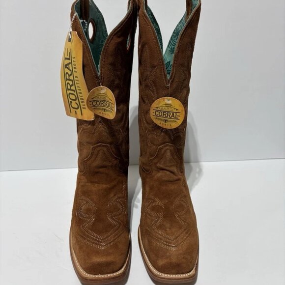 Corral Women’s Shedron Suede Western Boots Brown, Size 7 M - Picture 3 of 6